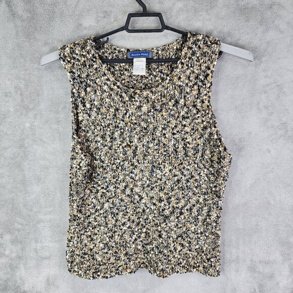 Womens Austin Reed Sleeveless Textured Tank Top Silk Blend Sleeveless Size XL - Picture 2 of 7